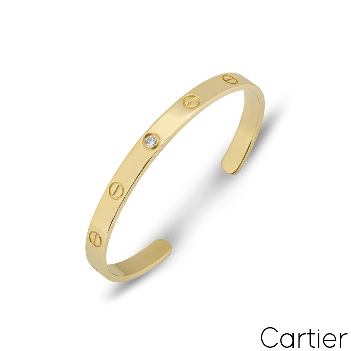 Cartier Yellow Gold Diamond Cuff Love Bracelet Size 17 B6029817 Cartier Yellow Gold Diamond Cuff Love Bracelet Size 17 B6029817